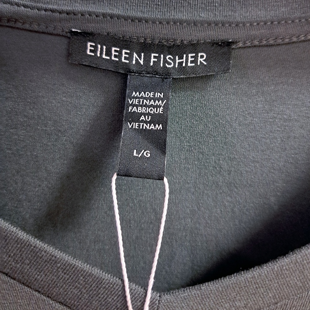 Eileen Fisher V-Neck Fine Jersey Gray Long Tunic Size Large - Picture 7 of 10
